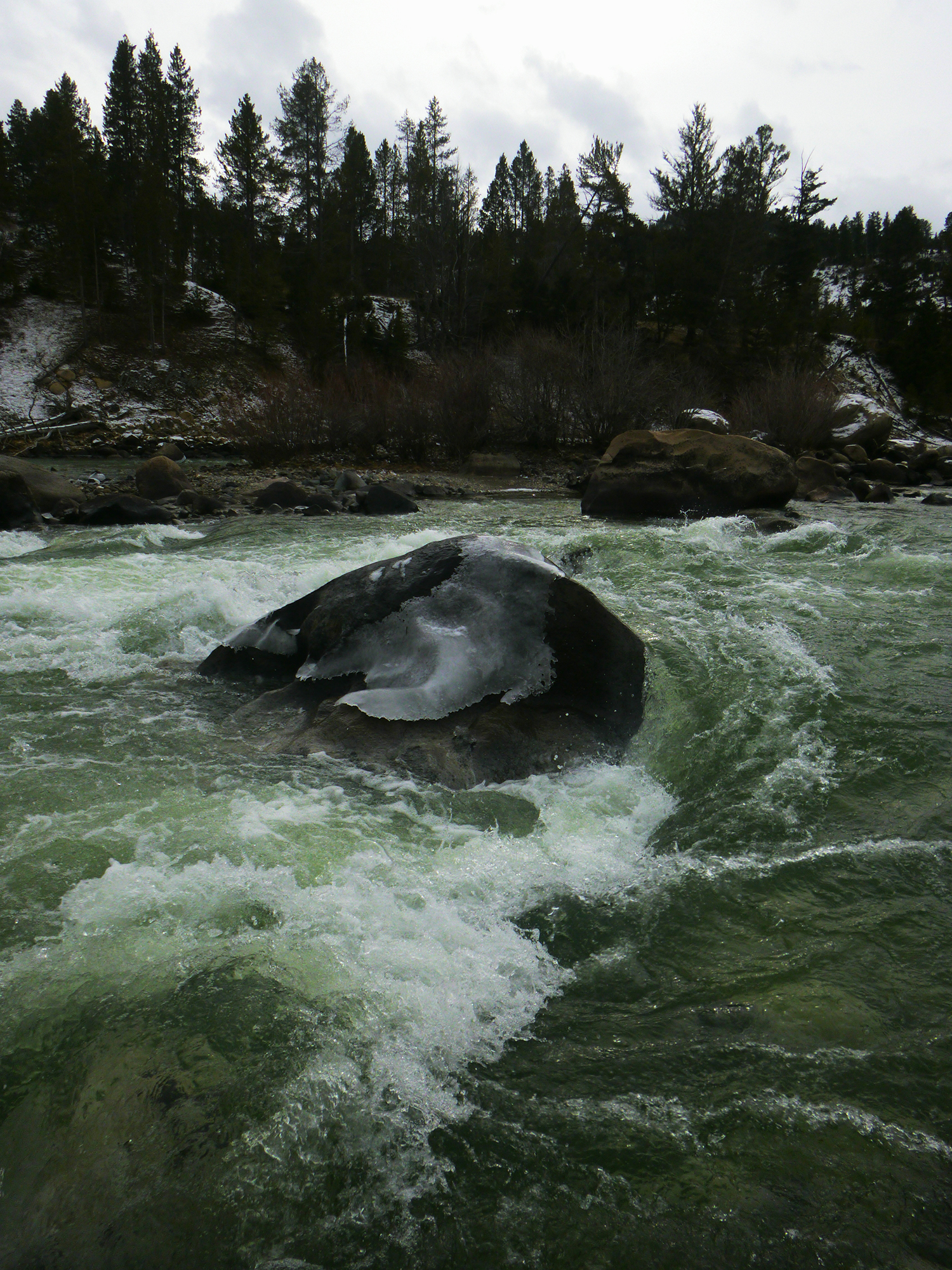 Frozen Stone on Yellowstone River